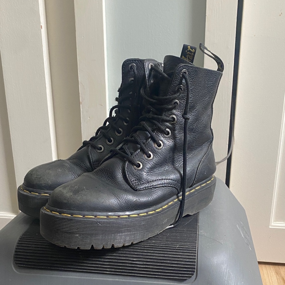 Dr. Martens Black Platform Combat Boots